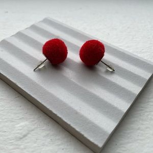 Red Fuzzy Earrings